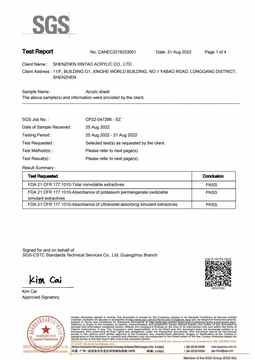 FDA food grade certification preview