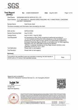 REACH SVHC screening report preview
