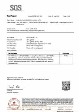 RoHS restricted-substance test report preview